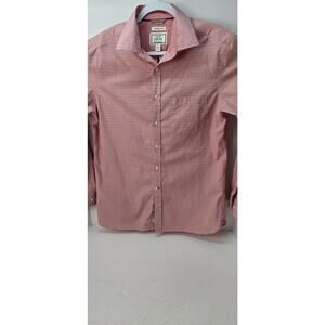 JOS A. BANK 1905 Medium Mens Shirt Red Plaid Button Down Collar‎ All Cotton